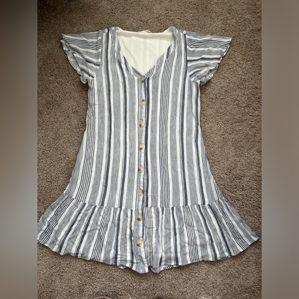 Altar'd State Blue & White Striped Dress Size Medium